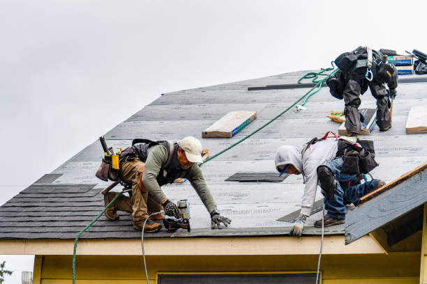 Professional Gutter Installation technician working in Adair, IL